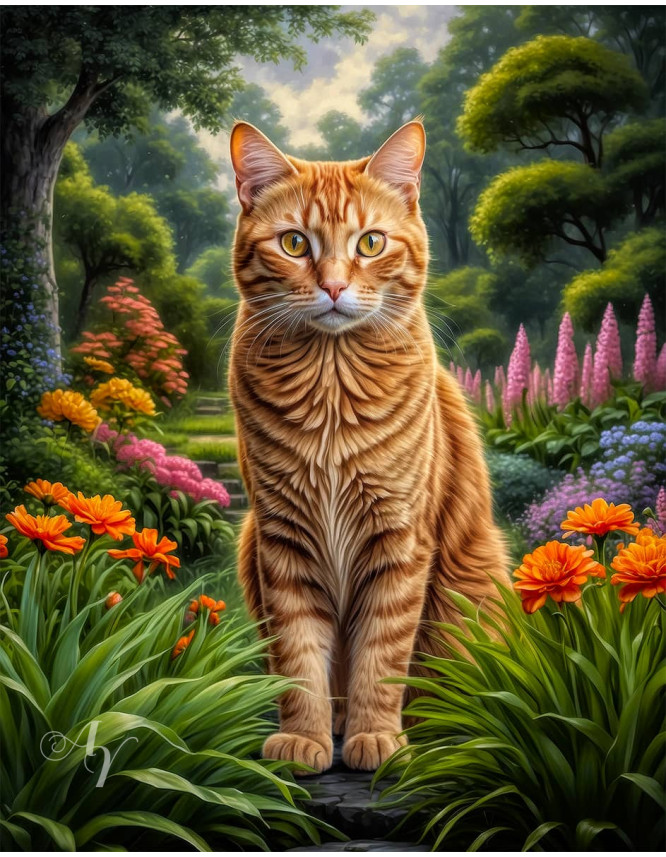 Orange Tabby Cat Portrait Paintings