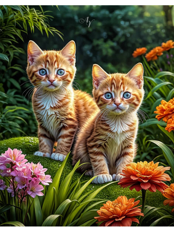 Orange Tabby Cat - Kitten Portrait Paintings