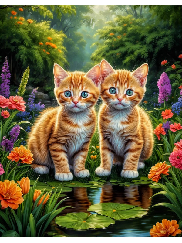 Orange Tabby Cat - Kitten Portrait Paintings