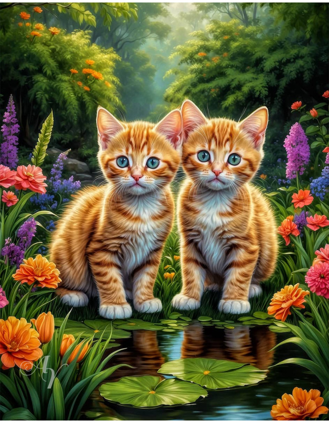 Orange Tabby Cat Portrait Paintings