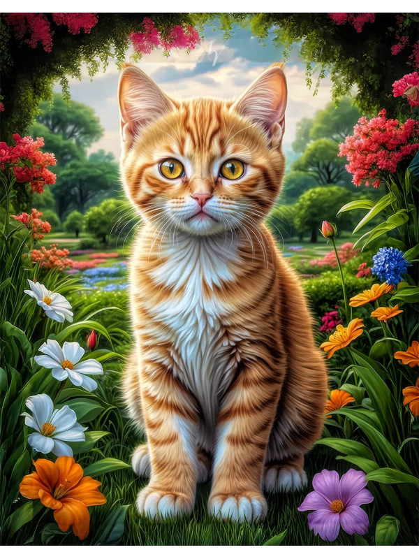 Orange Tabby Cat - Kitten Portrait Paintings
