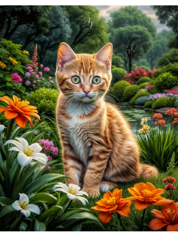 Orange Tabby Cat - Kitten Portrait Paintings