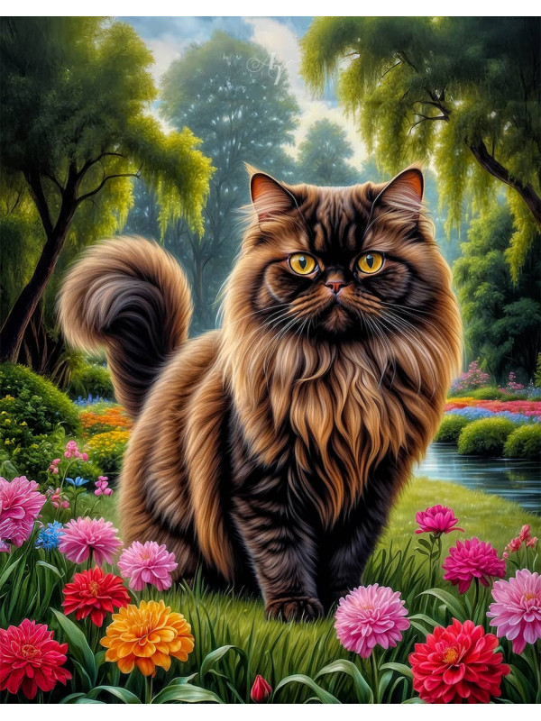 Persian Cat and Kitten Portrait Paintings