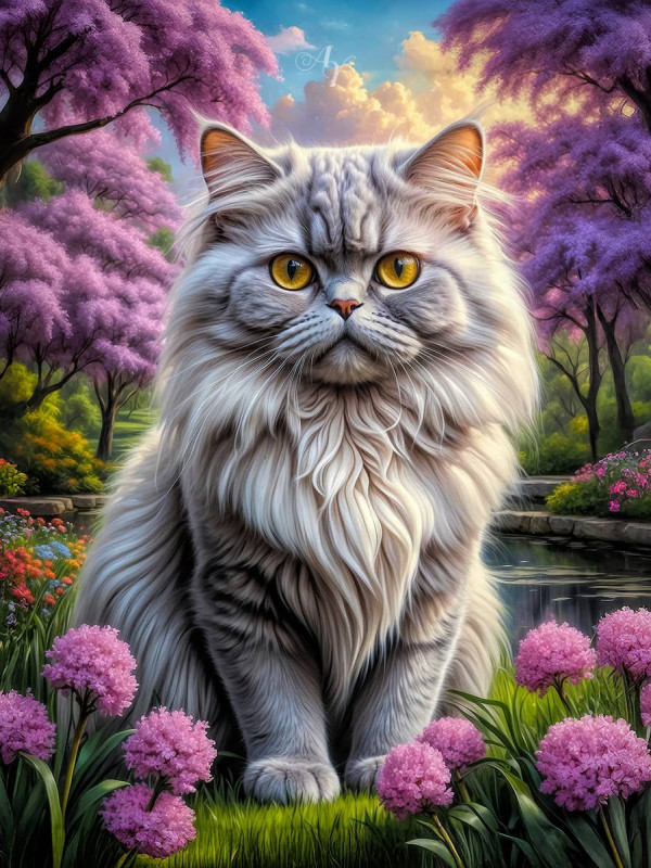 Persian Cat Portrait Paintings