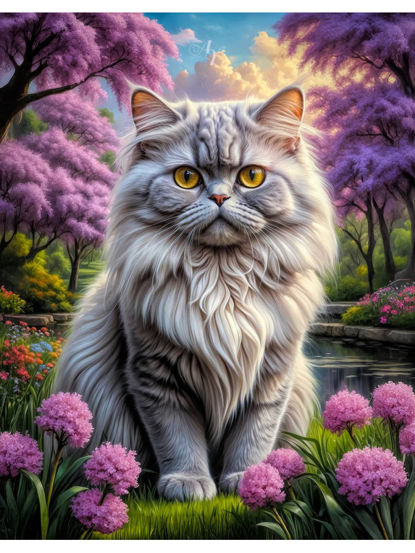 Persian Cat and Kitten Portrait Paintings