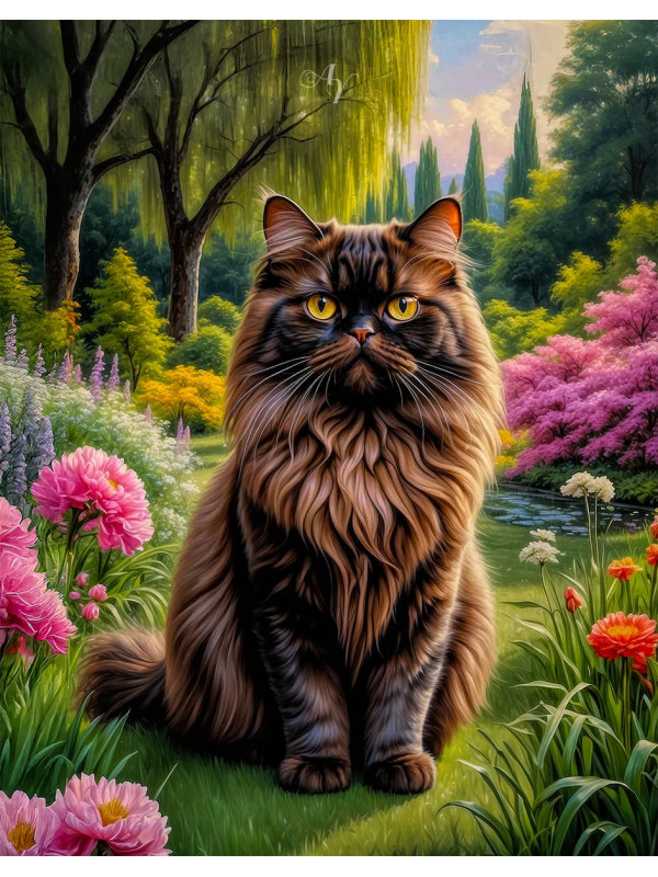 Persian Cat and Kitten Portrait Paintings