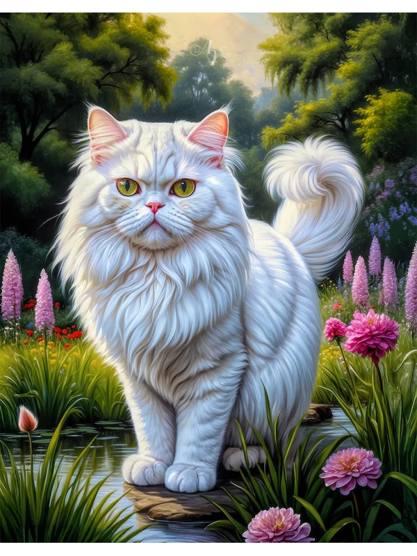 Persian Cat and Kitten Portrait Paintings