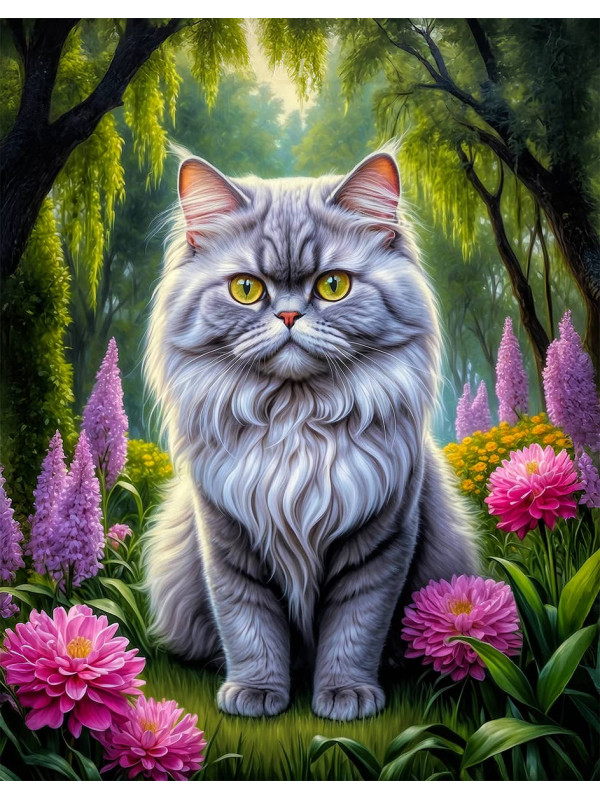 Persian Cat and Kitten Portrait Paintings