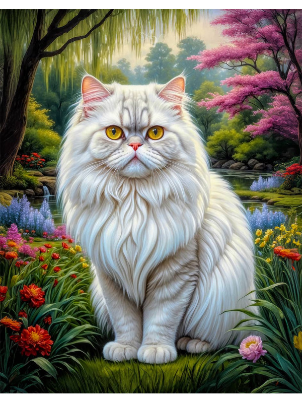 Persian Cat and Kitten Portrait Paintings