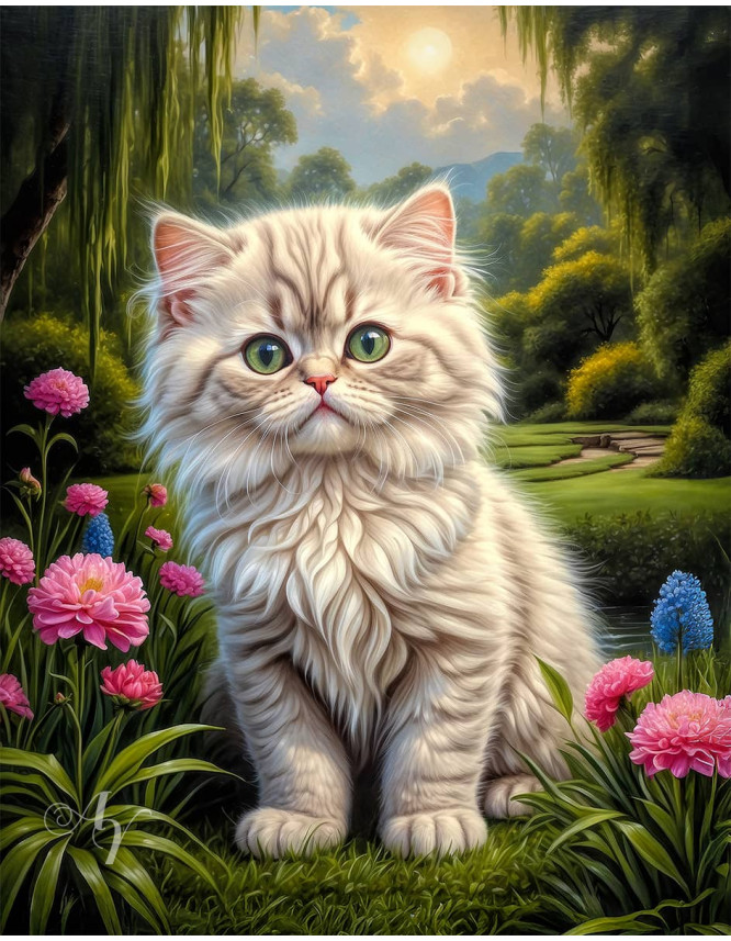 Persian Cat Portrait Paintings