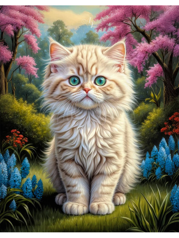 Persian Cat and Kitten Portrait Paintings
