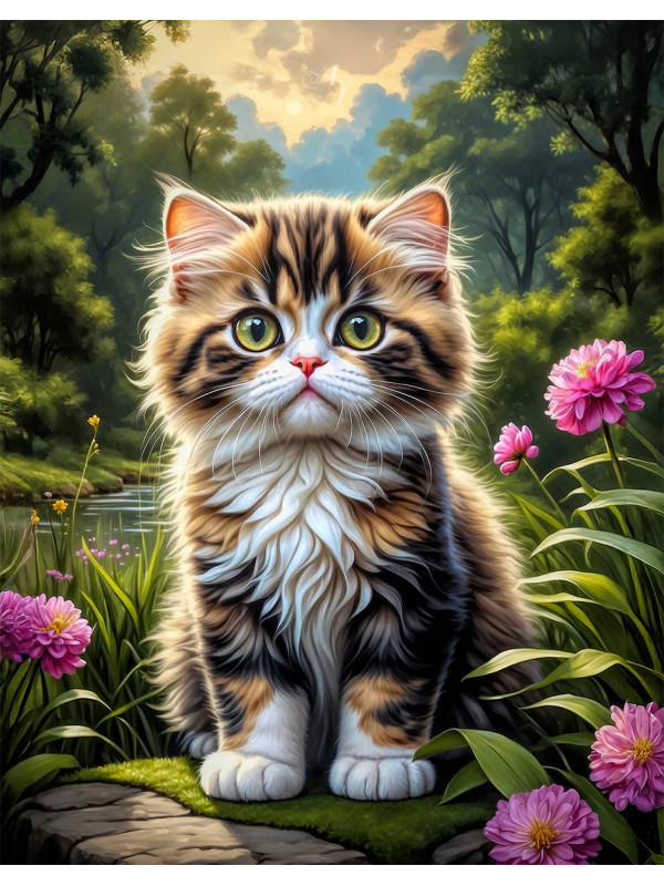 Persian Cat and Kitten Portrait Paintings