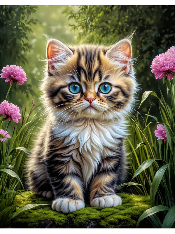 Persian Cat and Kitten Portrait Paintings
