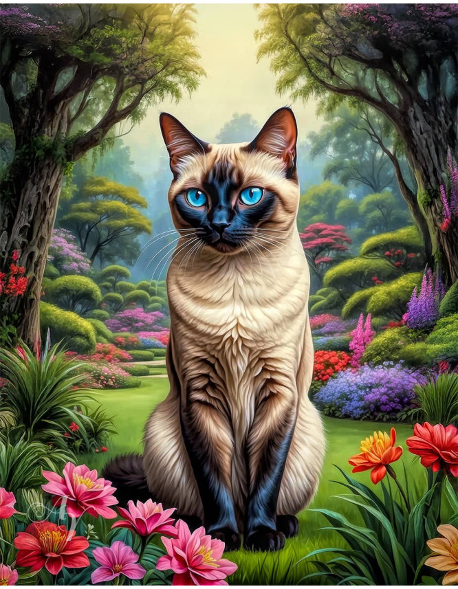 Siamese Cat Portrait Paintings