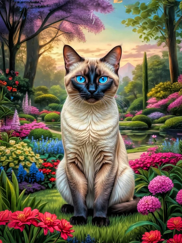 Siamese Cat Portrait Paintings