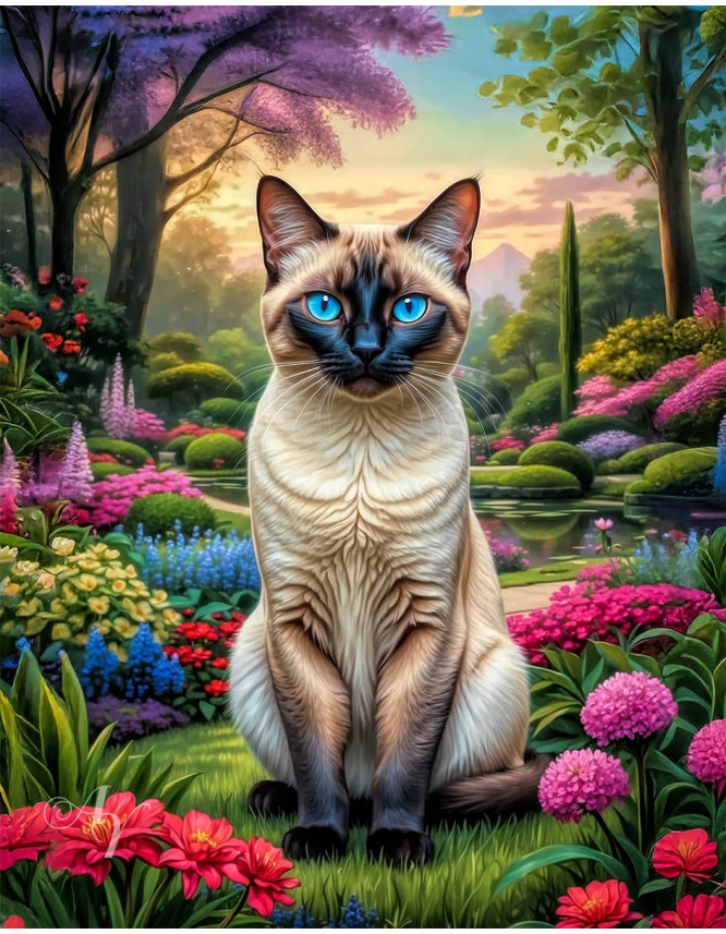 Siamese Cat Portrait Paintings
