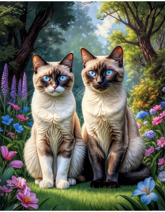 Siamese Cat Portrait Paintings