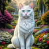 White Cat Portrait Paintings