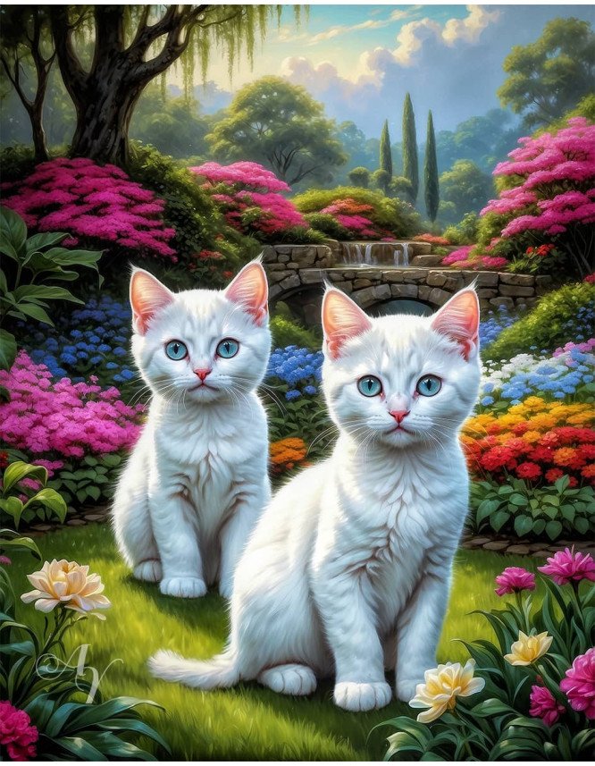 White Cat Portrait Paintings White Cat Portrait Paintings