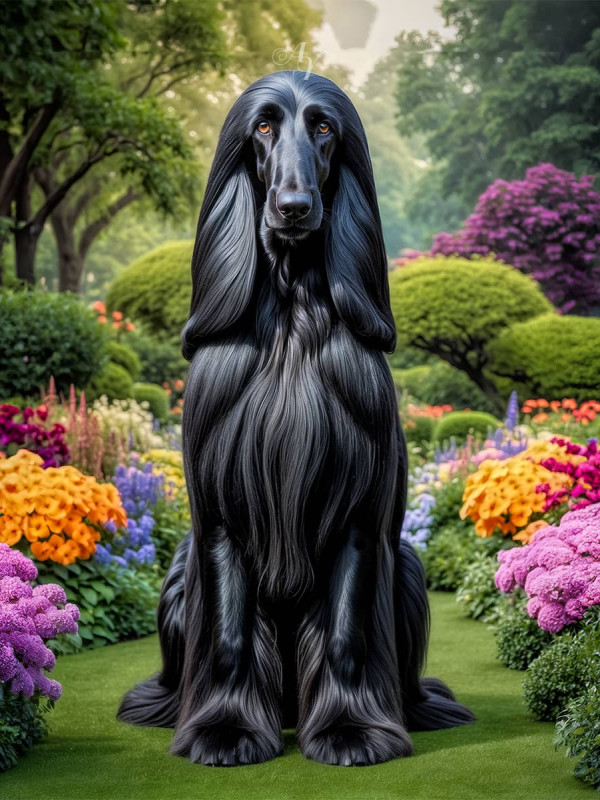 Afghan Hound Dog Portrait Paintings
