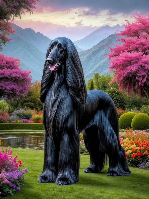 Afghan Hound Dog Portrait Paintings