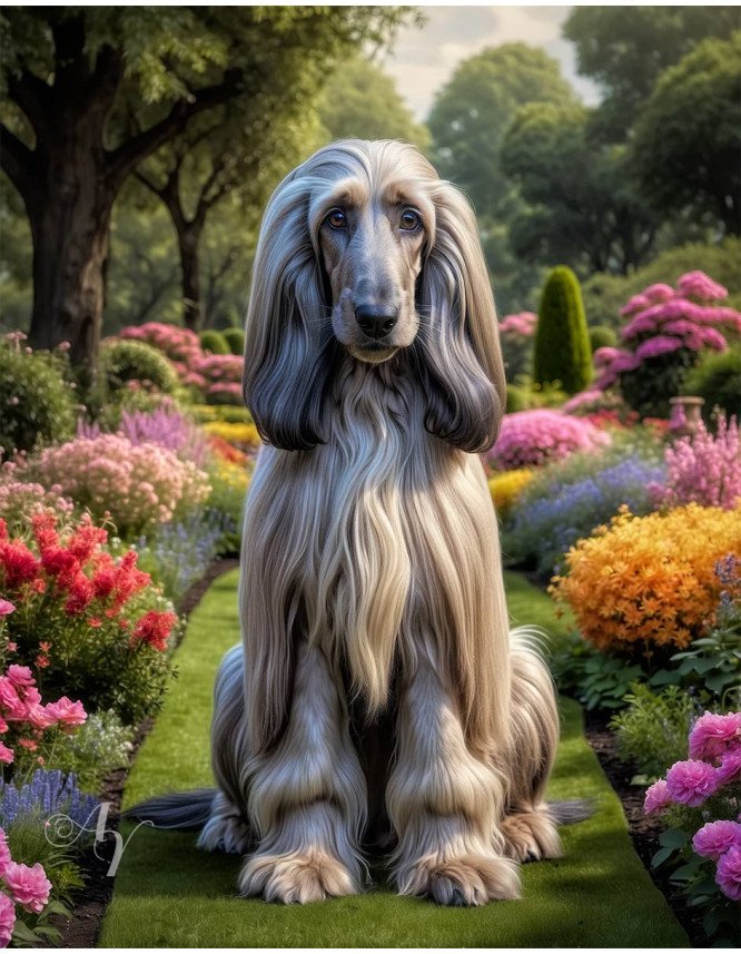 Afghan Hound Dog Portrait Paintings