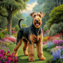 Airedale Terrier Dog Portrait Paintings