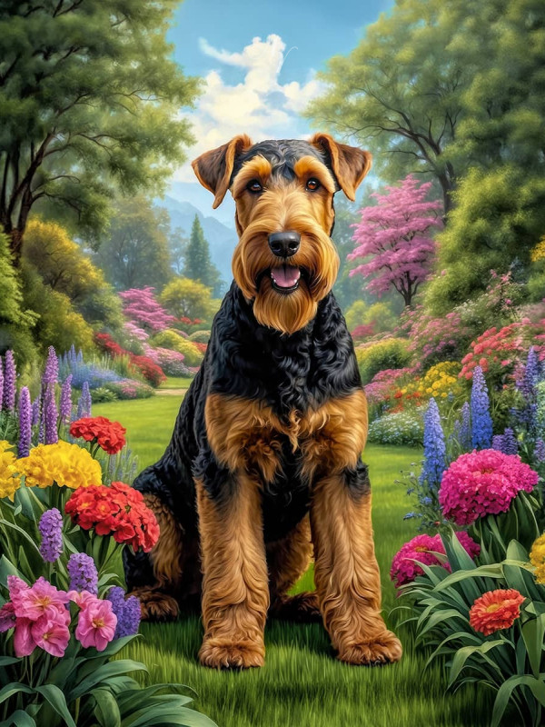 Airedale Terrier Dog Portrait Paintings