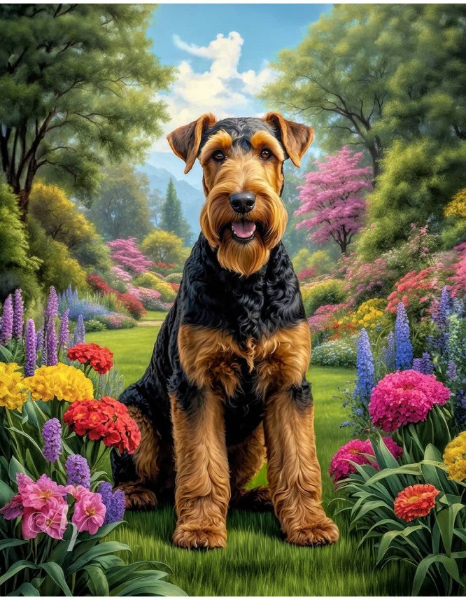 Airedale Terrier Dog Portrait Paintings Airedale Terrier Dog Portrait Paintings
