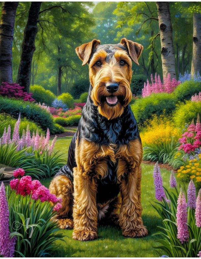 Airedale Terrier Dog Portrait Paintings