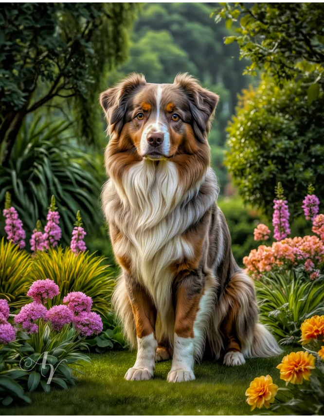 Australian Shepherd Dog Portrait Paintings Australian Shepherd Dog Portrait Paintings