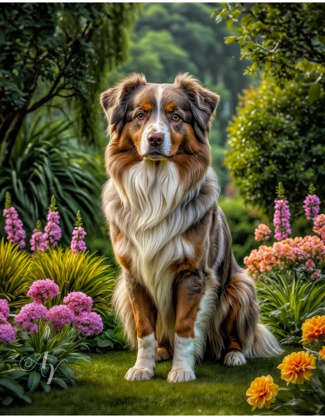 Australian Shepherd Dog Portrait Paintings Australian Shepherd Dog Portrait Paintings