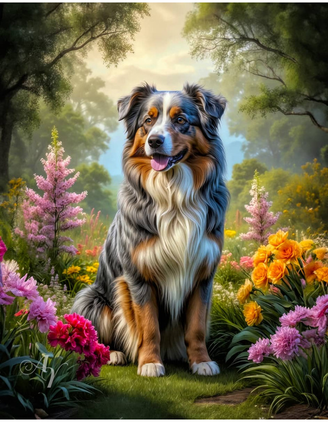 Australian Shepherd Dog Portrait Paintings Australian Shepherd Dog Portrait Paintings
