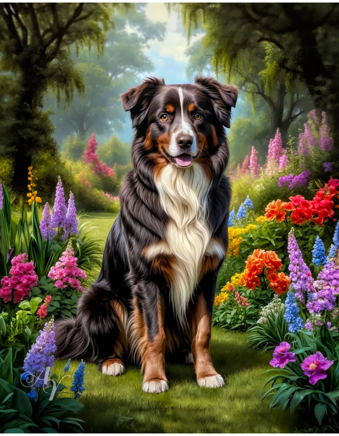 Australian Shepherd Dog Portrait Paintings Australian Shepherd Dog Portrait Paintings