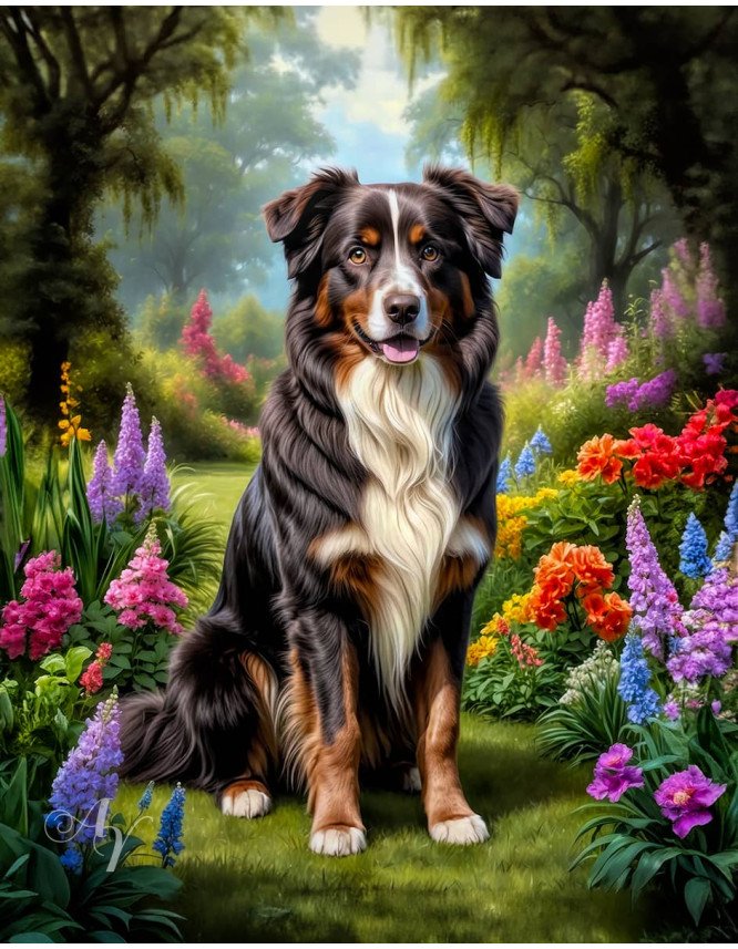 Australian Shepherd Dog Portrait Paintings Australian Shepherd Dog Portrait Paintings