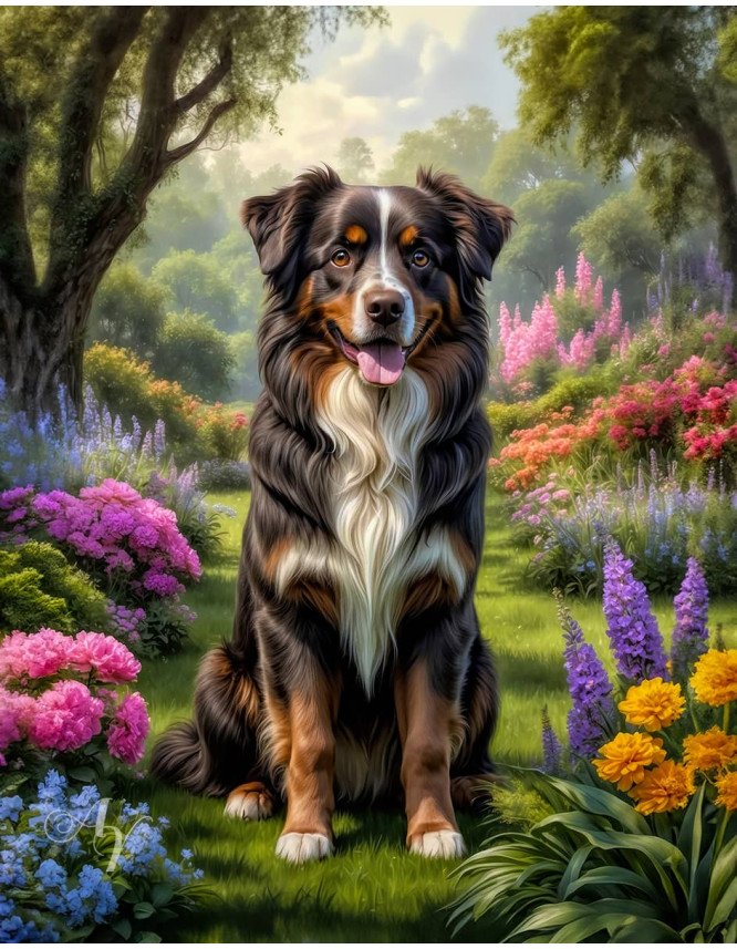 Australian Shepherd Dog Portrait Paintings Australian Shepherd Dog Portrait Paintings
