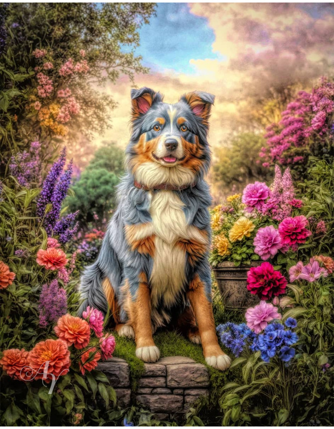 Australian Shepherd Dog Portrait Paintings Australian Shepherd Dog Portrait Paintings