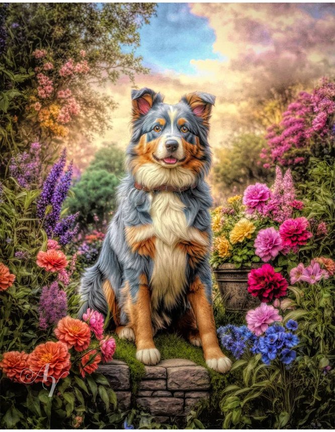 Australian Shepherd Dog Portrait Paintings Australian Shepherd Dog Portrait Paintings