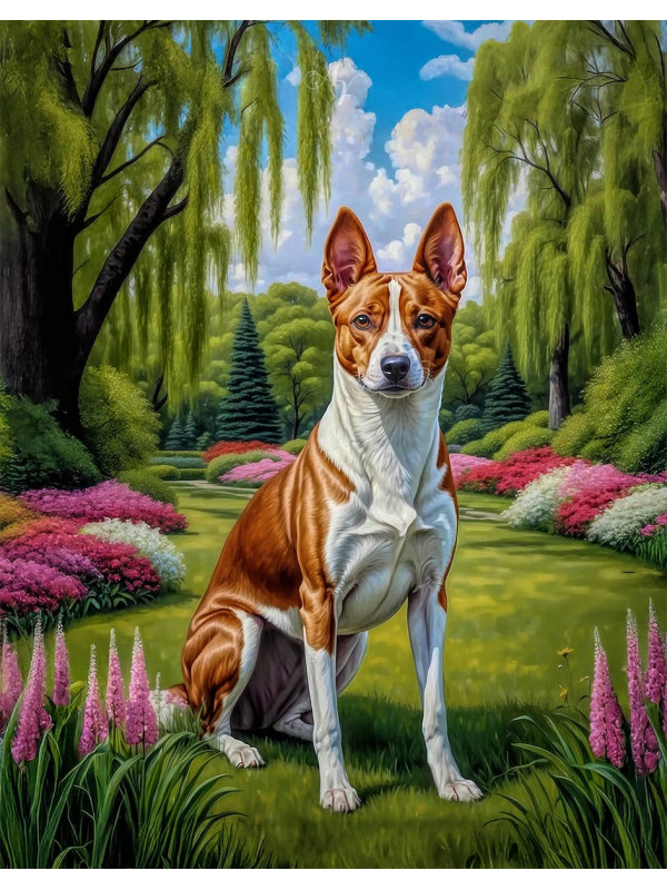 Basenji Dog and Puppy Portrait Paintings