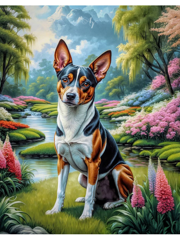 Basenji Dog and Puppy Portrait Paintings
