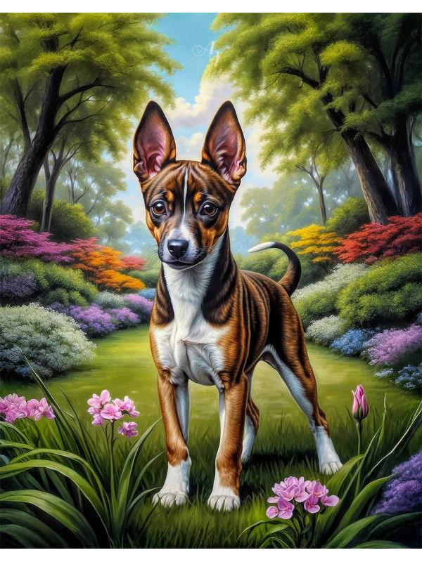 Basenji Dog and Puppy Portrait Paintings
