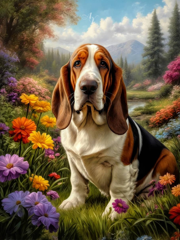 Basset Hound Portrait Paintings