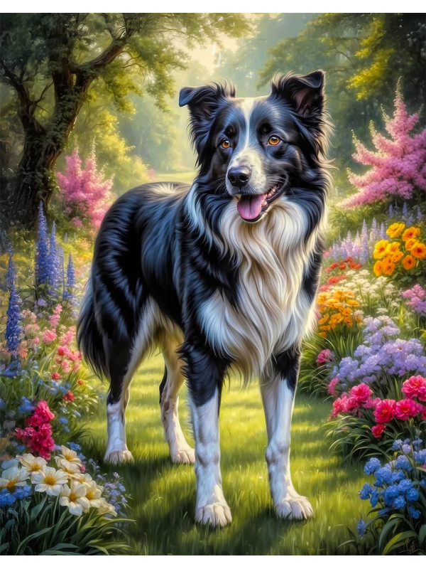 Border Collie Dog Portrait Paintings