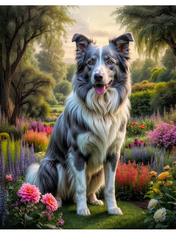 Border Collie Dog Portrait Paintings