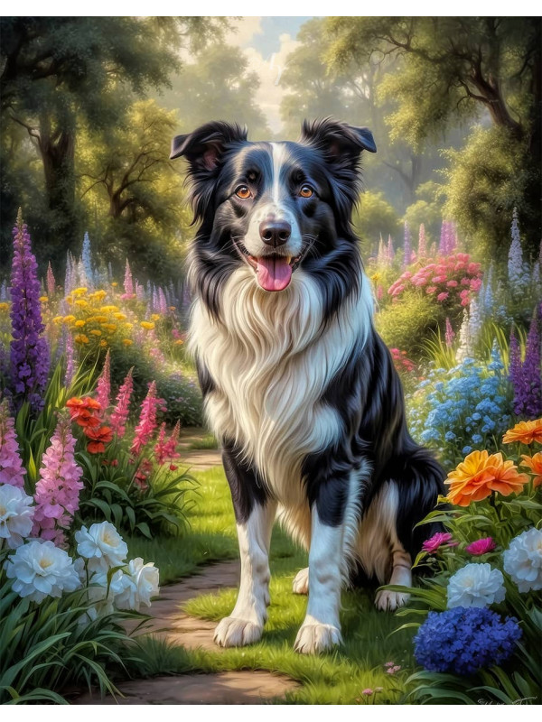 Border Collie Dog Portrait Paintings