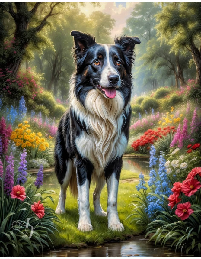 Border Collie Dog Portrait Paintings Border Collie Dog Portrait Paintings