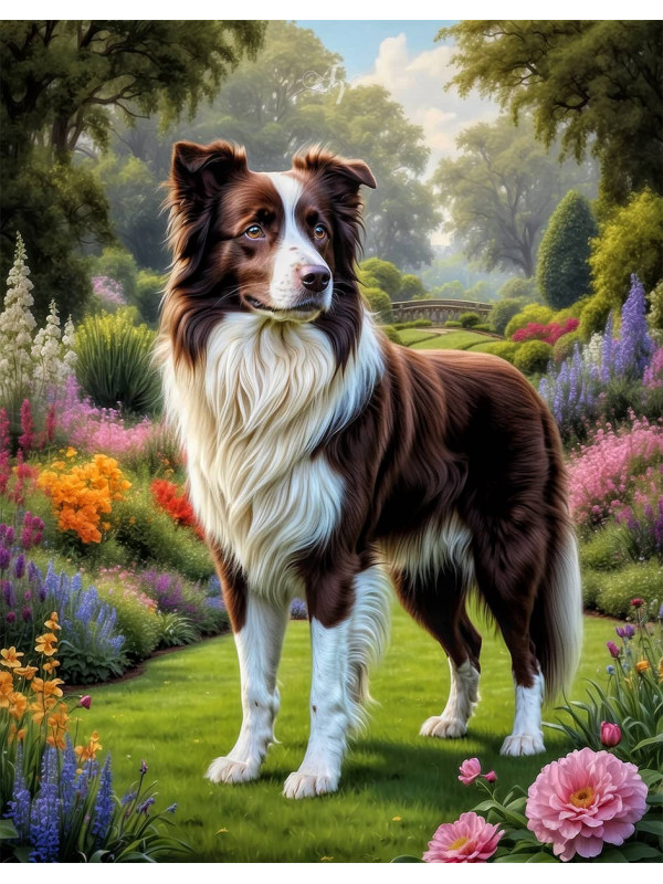Border Collie Dog Portrait Paintings