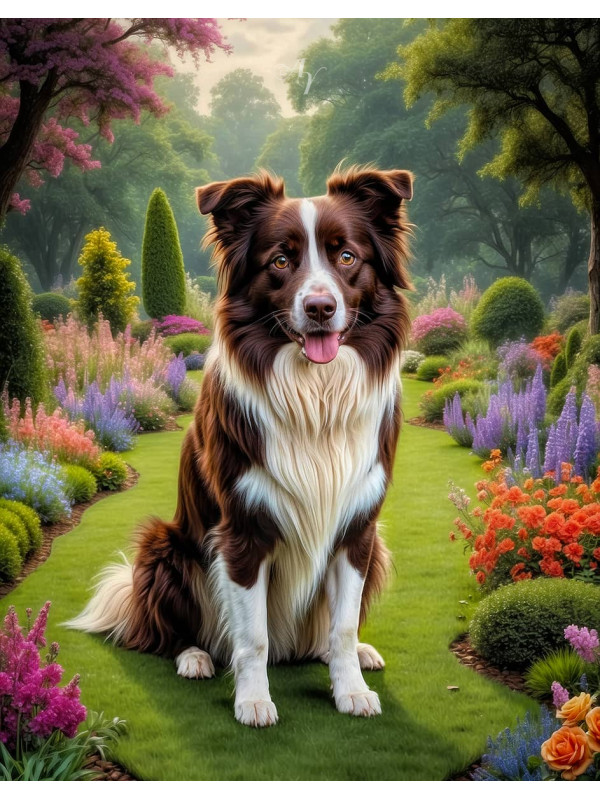 Border Collie Dog Portrait Paintings