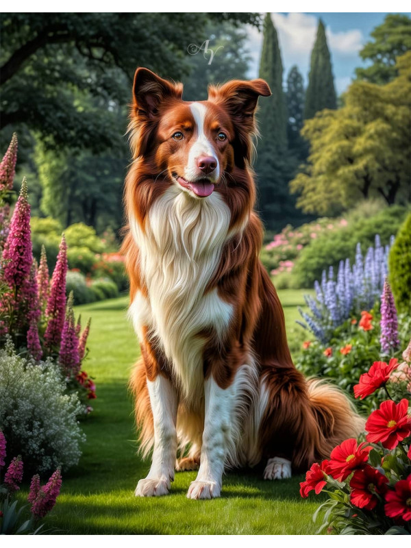 Border Collie Dog Portrait Paintings