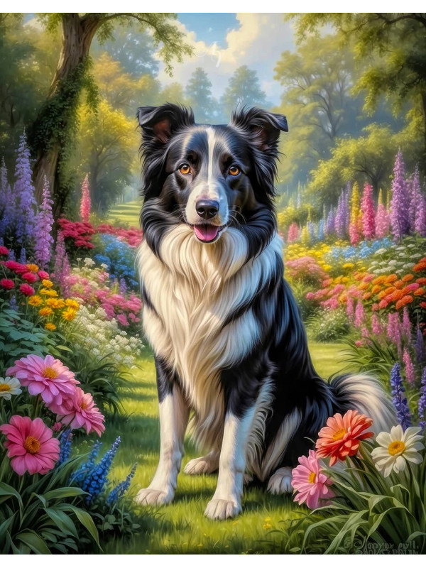 Border Collie Dog Portrait Paintings